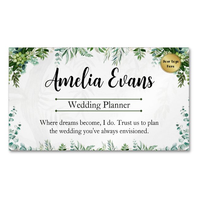 Botanische Blend-Visitenkarte mit individualisiert Magnetische Visitenkarte (Vorderseite)