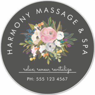 Botanische Bliss Eleganter, floraler, kurviger Tex Aufkleber