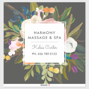 Botanische Bliss Moderne Elegante Blumen Schwarz Aufkleber