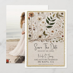 Botanische Blume & Blätter Hochzeit der Natur Einladung