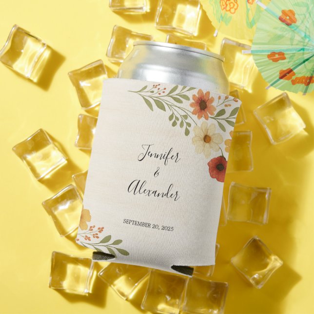 Botanische Blume Boho Wedding Dosenkühler (In Situ Sommer)