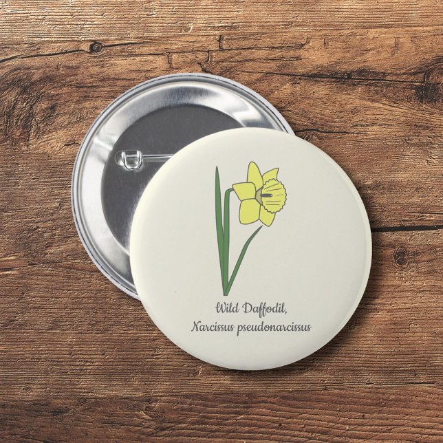 Botanische Blume Daffodil Pastel Button (Botanical Daffodil Button)