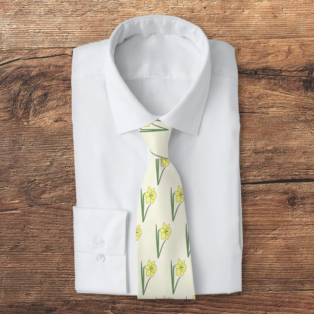 Botanische Blume Daffodil Pastel Krawatte (Botanical Daffodil Neck Tie)
