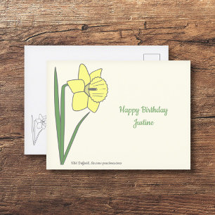 Botanische Blume Daffodil Pastel Postkarte