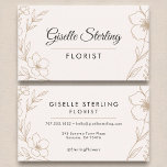 Botanische Blume Florist Blush and Black Elegante Visitenkarte<br><div class="desc">Eine elegante Visitenkarte für Floristen und Blumengestalter. Dieses Design mit sanftem Hintergrund und zarter botanischer Linienkunst kombiniert fett schwarze Schrifttyp mit beruflichem Text für einen zeitlosen Look. Ideal für Blume-Shopbesitzer,  Blumenhändler,  Event-Floristen und Hochzeitsblumendesigner,  die eine romantische und berufliche Markenidentität suchen.</div>