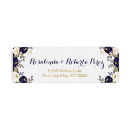 Botanische Blume in Blue White und Gold