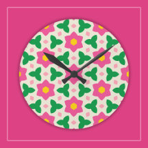 Botanische Blume in Hot Pink auf Mod Geometric Flo