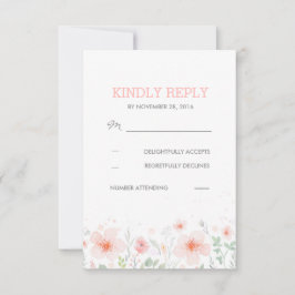 Botanische Blume Meadow Wedding RSVP Karte