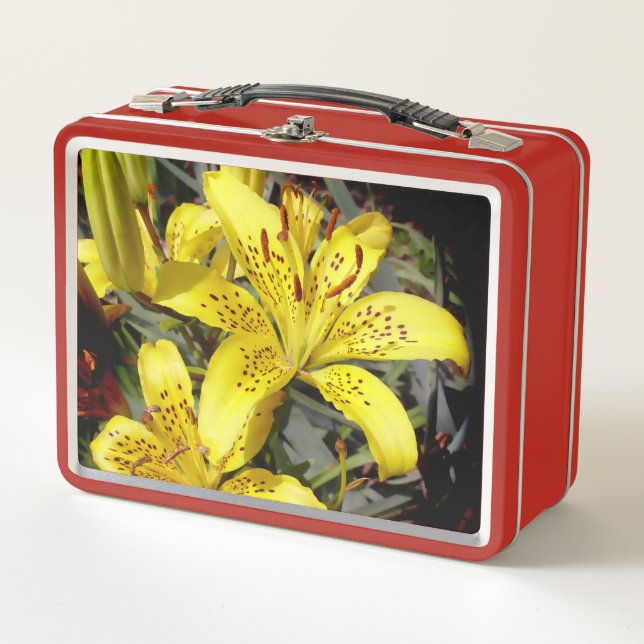 Botanische Blume Metall Brotdose (Vorderseite)