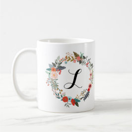 Botanische Blume Monogramm Tasse