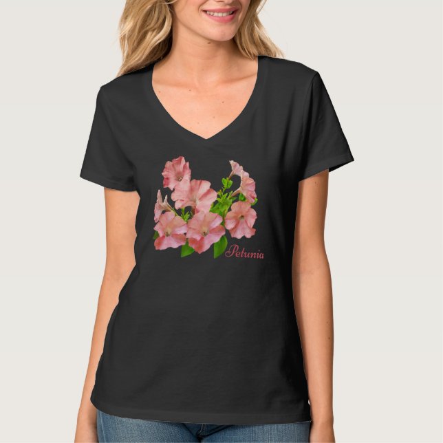Botanische Blume Petunia T-Shirt (Vorderseite)