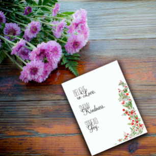 Botanische Blume Rot-Aquarell Feiertagskarte