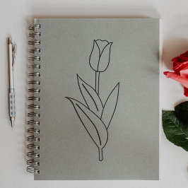 Botanische Blume Tulip Line Gummistempel