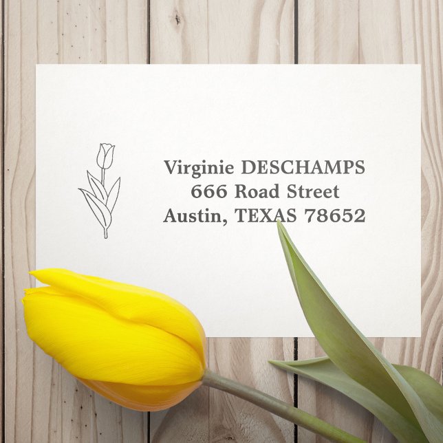 Botanische Blume Tulip Line Permastempel (Botanical Tulip Line Self-inking Stamp)