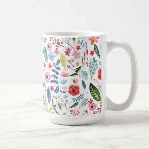 Botanische Blume und Blattmuster Tasse
