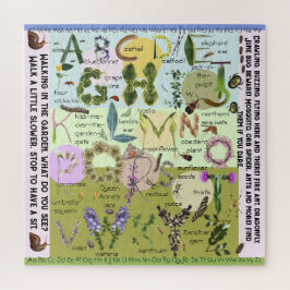 Botanische Blume und Bug ABC Alphabet Puzzle