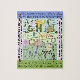 Botanische Blume und Bug ABC Alphabet Puzzle