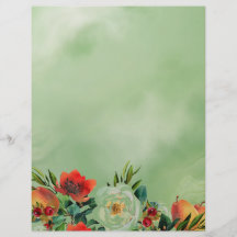 Botanische Blume und Fruchtpapier