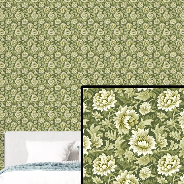 Botanische Blume und Leaf mit leicht grüner Oberfl Tapete (Von Creator hochgeladen)