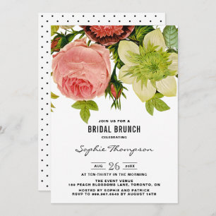 Botanische Blume Vintag Bridal Brunch Einladung