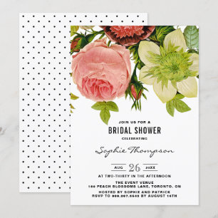 Botanische Blume Vintage Brautdusche Einladung