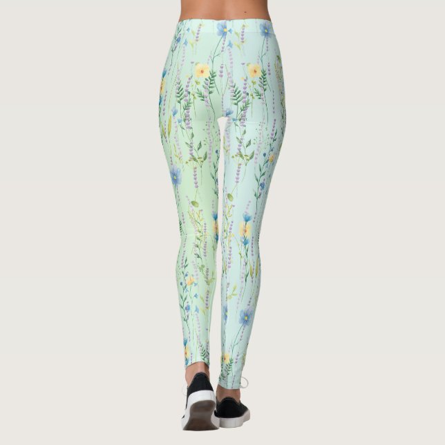 Botanische Blume Wasserfarbene Flora Leggings (Rückseite)