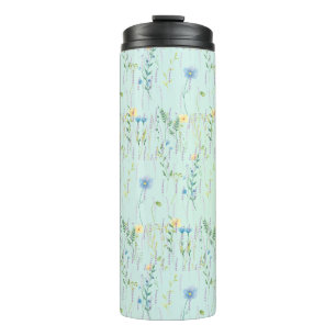 Botanische Blume Wasserfarbene Flora Thermosbecher