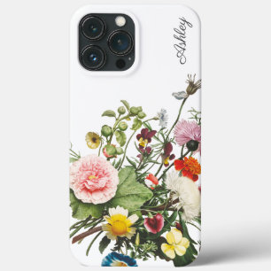 Botanische Blume Wasserfarbener INDIVIDUELLE NAME Case-Mate iPhone Hülle