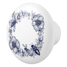 Botanische Blumen Bienen Kranz
