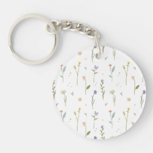 Botanische Blumen Frühlingsflorales Acryl Schlüsselanhänger