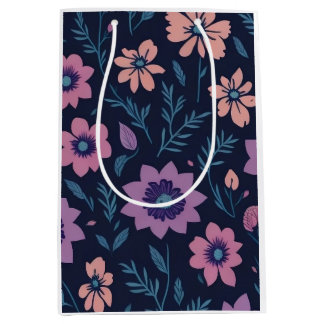 Botanische Blumen-Geschenktasche Mittlere Geschenktüte