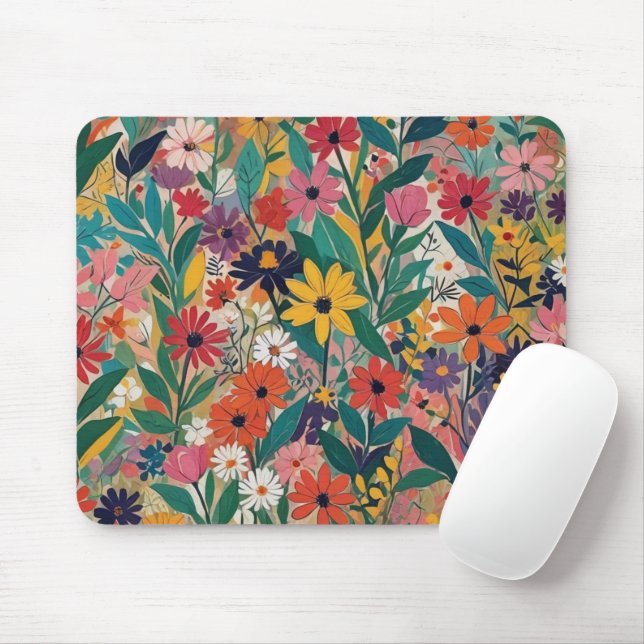 Botanische Blumen Kunst, Dichtung und Musik Mousepad (Mit Mouse)
