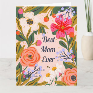 Botanische Blumen Mamas Begrüßung  Karte