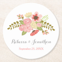 Botanische Blumen-Papier-Untersetzer