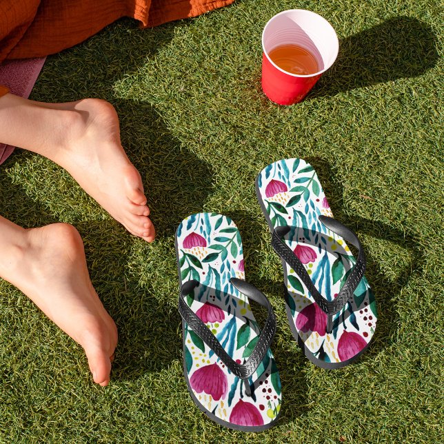 Botanische Blumendarstellung Flip Flops (Von Creator hochgeladen)