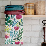 Botanische Blumendarstellung Geschirrtuch<br><div class="desc">Botanische Blumenillustrierung. Niedliche botanische Gartendarstellung mit Blume und Ästen.</div>