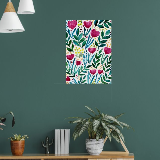 Botanische Blumendarstellung Poster (Wohnzimmer 1)