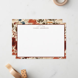 Botanische Blumenfamilie personalisiert Herbst Mitteilungskarte