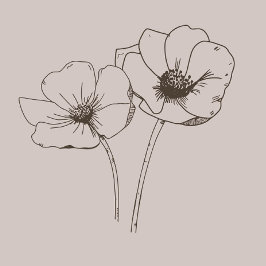 Botanische Blumenlinie Zeichnend Muttertagskarte Dankeskarte