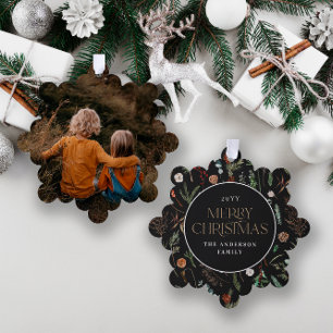 Botanische Blumenmoodie Ornament Karte