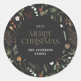 Botanische Blumenmoody Runder Aufkleber