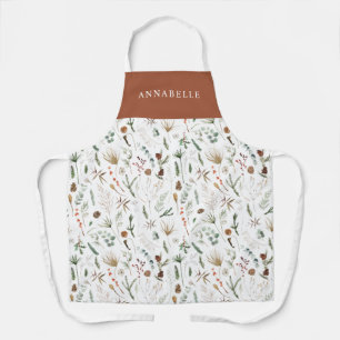 Botanische Blumenmoody Terracotta chic Schürze