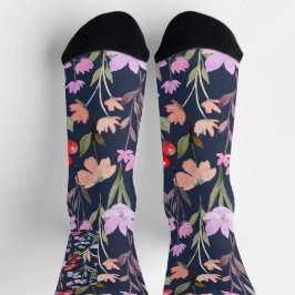 Botanische Blumenmuster-Mode Socken