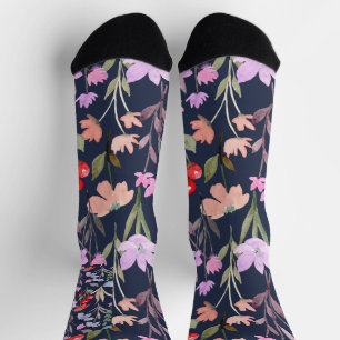Botanische Blumenmuster-Mode Socken
