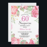 Botanische Blumenüberraschung 60. Geburtstag Einla Einladung<br><div class="desc">Botanische Flora Überraschung 60. Geburtstag Einladung. Blumenrosa-Erbsen Geburtstag Einladung für Frauen. Aquarell Floral Blume. Elegante Blume aus Rosa und Peony. Erwachsener Geburtstag. Weißer HintergrundSchwarz und Weiß. 13. 15. 16. 18. 20. 21. 30. 40. 50. 60. 70. 80. 90. 100. jedes Alter. Für weitere Anpassungen klicken Sie bitte auf die Schaltfläche...</div>