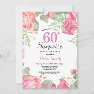 Botanische Blumenüberraschung 60. Geburtstag Einla Einladung