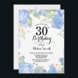Botanische Blüte 30. Geburtstag Einladung<br><div class="desc">Botanisch Blauer Flor 30. Geburtstag Einladung. Blumenrosa-Peonies Geburtstagseinladung für Frauen. Aquarellfarbene Blume Elegante rosa Rose und Peony Blume. Erwachsener zum Geburtstag. Weißer Hintergrund. Schwarz und Weiß. 13. 15. 16. 18. 20. 21. 30. 40. 50. 60. 70. 80. 90. 100. Jedes Alter. Für weitere Anpassungen klicken Sie bitte auf die Schaltfläche...</div>