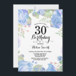 Botanische Blüte 30. Geburtstag Einladung<br><div class="desc">Botanisch Blauer Flor 30. Geburtstag Einladung. Blumenrosa-Peonies Geburtstagseinladung für Frauen. Aquarellfarbene Blume Elegante rosa Rose und Peony Blume. Erwachsener zum Geburtstag. Weißer Hintergrund. Schwarz und Weiß. 13. 15. 16. 18. 20. 21. 30. 40. 50. 60. 70. 80. 90. 100. Jedes Alter. Für weitere Anpassungen klicken Sie bitte auf die Schaltfläche...</div>
