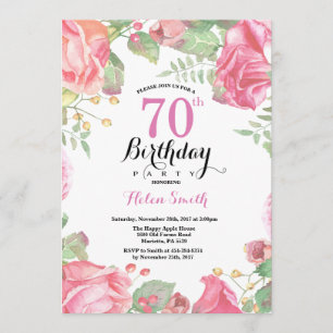 Botanische Blüte 70. Geburtstag Einladung