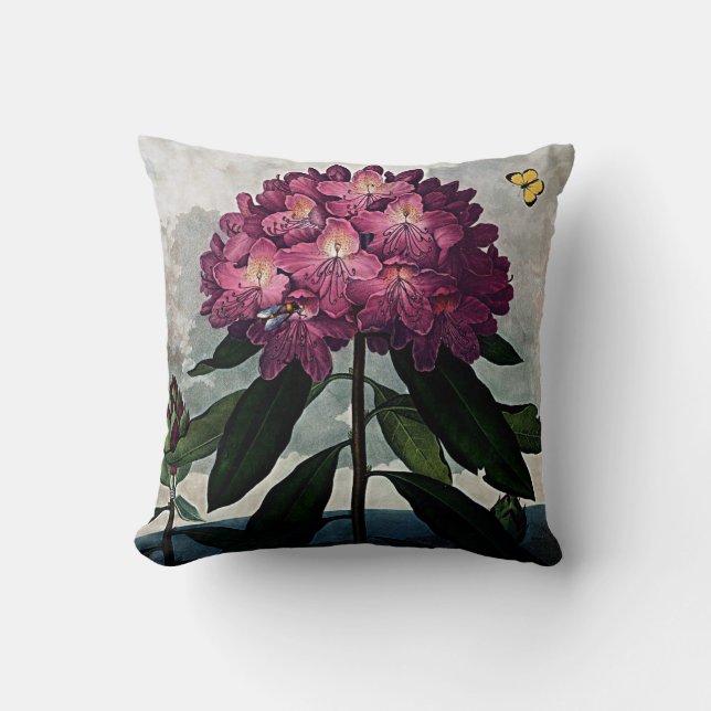 Botanische Blüte die Rhododendron-Kissen Kissen (Vorderseite)